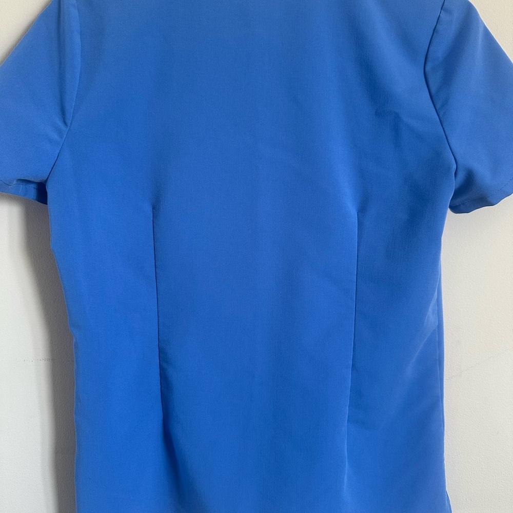 Blue One-Pocket Scrub Top - Picture 3 of 4